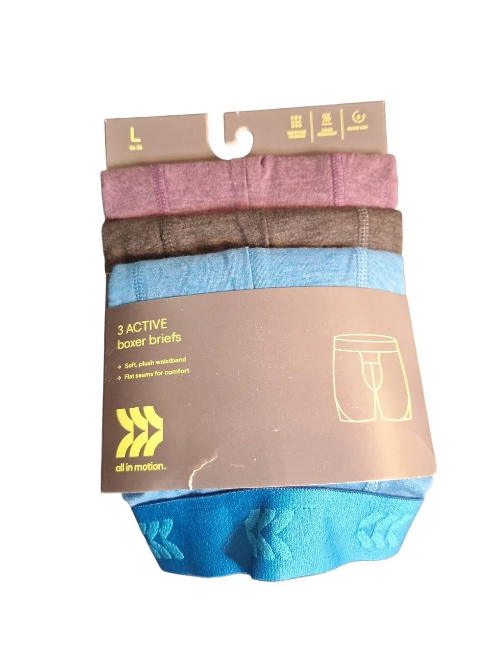 NWT All In Motion 3 Active Boxer Briefs